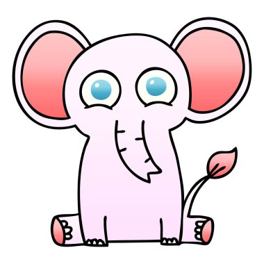 Degrade gölgeli ilginç çizgi fil