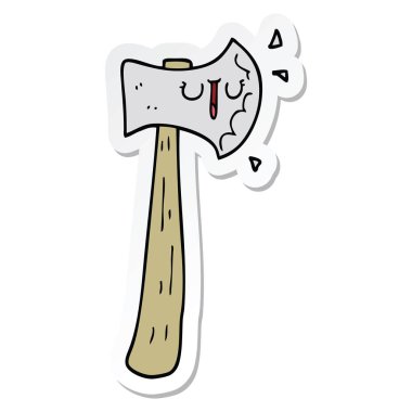 etiket bir karikatür balta