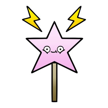 sihirli bir değnek degrade gölgeli çizgi film