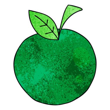 el çekilmiş ilginç karikatür elma