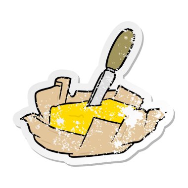 bir çizgi film tereyağı sıkıntılı etiket