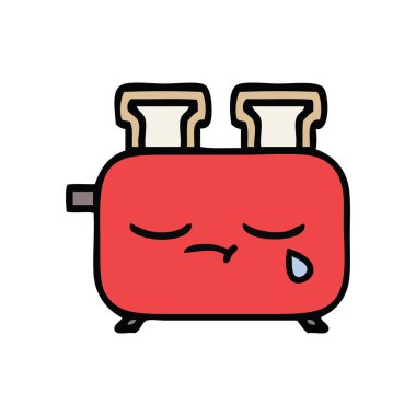 sevimli çizgi, bir ekmek kızartma makinesi,