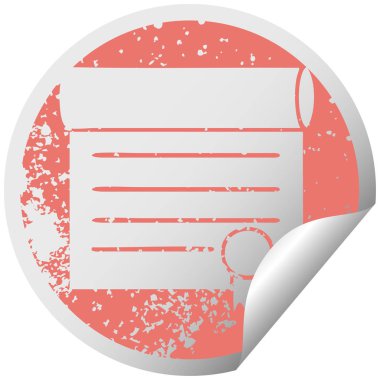 bir sertifika sıkıntılı dairesel peeling etiket sembolü