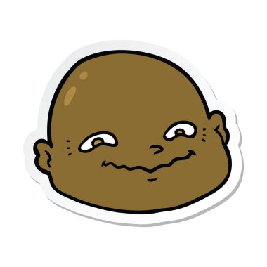 etiket bir karikatür kel adam