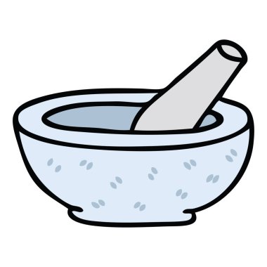 ilginç karikatür havaneli ve harç el çekilmiş