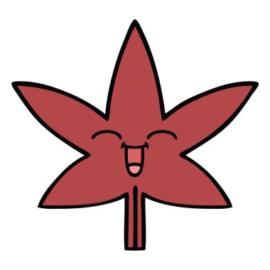 sevimli çizgi sonbahar yaprak