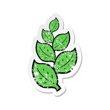 bir karikatür Retro sıkıntılı etiket yaprakları