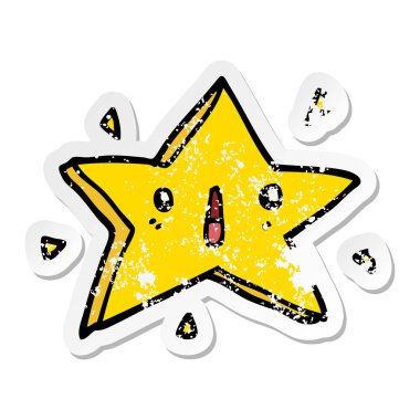 sevimli çizgi yıldız sıkıntılı etiket