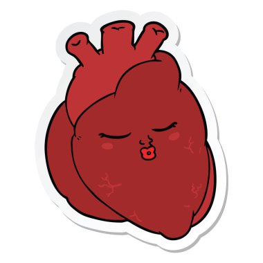 etiket, bir çizgi film kalp