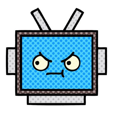 çizgi roman tarzı karikatür bir robot baş