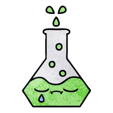 Retro grunge doku karikatür bir bilim ölçek