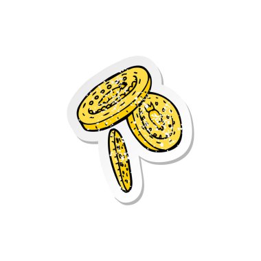 bir karikatür Retro sıkıntılı etiket paralar