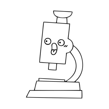 Çizim karikatür mikroskop