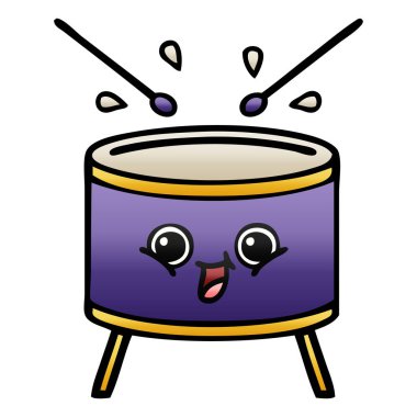 Degrade gölgeli karikatür bir davul