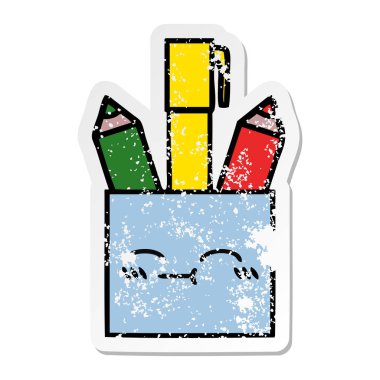 bir sevimli çizgi kalem tencere sıkıntılı etiket