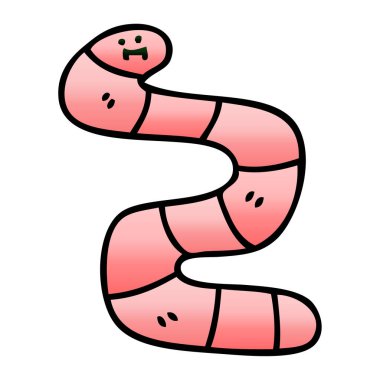 ilginç degrade gölgeli karikatür solucan