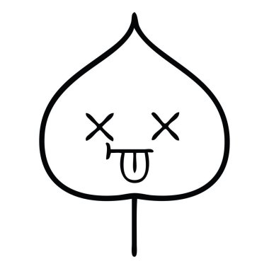 ekspresiyon bir yaprak çizim karikatür