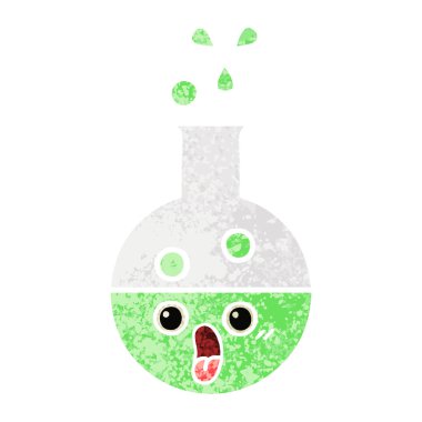 Retro illüstrasyon stil karikatür tüp bebek