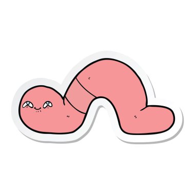 bir çizgi film solucanın etiket