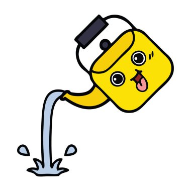 sevimli çizgi dökerek su ısıtıcısı