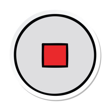 sevimli çizgi durdur düğmesinin etiket