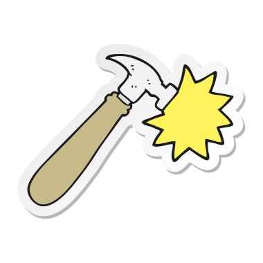 bir çizgi film çekiç etiket