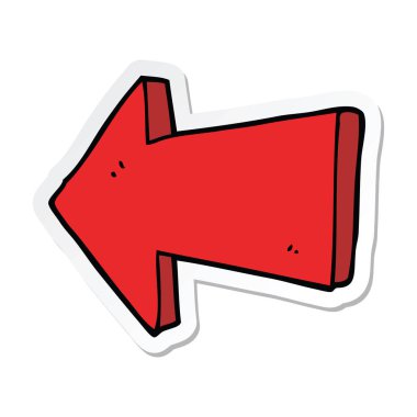 etiket bir karikatür işaret eden ok