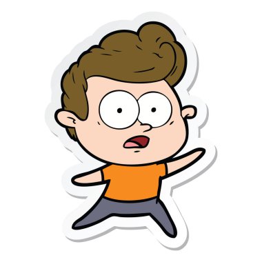 adam dik bir çizgi film etiketi