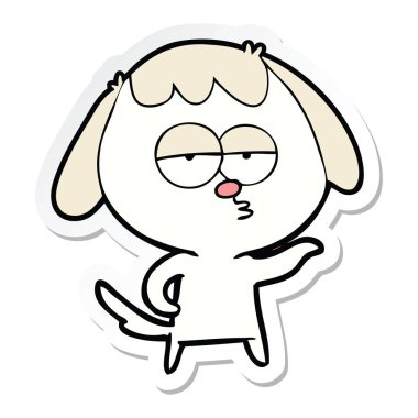 köpek etiket bir karikatür sıkılmış