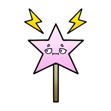 sihirli bir değnek degrade gölgeli çizgi film