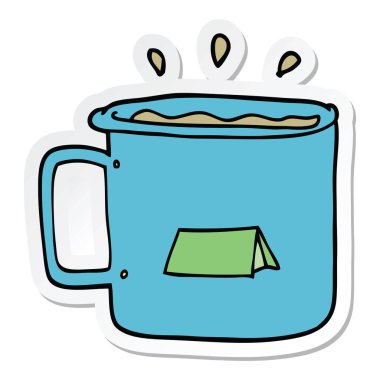 bir çizgi film kamp kupa etiket