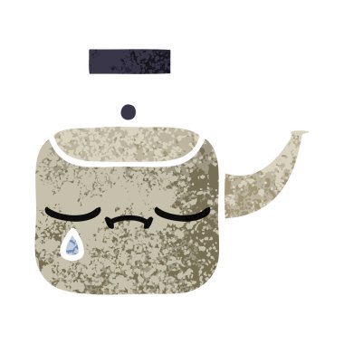 Retro illüstrasyon stil karikatür bir Kettle