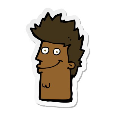 etiket bir karikatür mutlu adam yüz