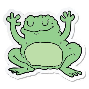 etiket bir karikatür kurbağa