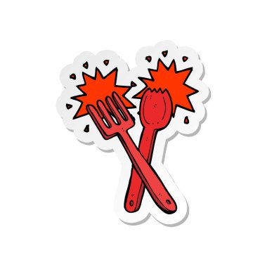 bir çizgi film çatal etiket