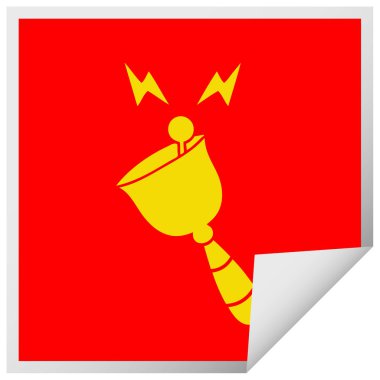 etiket karikatür bir zil el çan peeling Meydanı