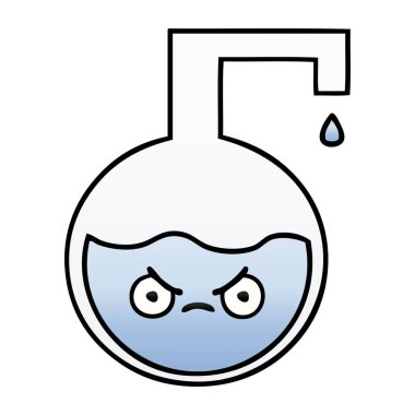 Degrade gölgeli karikatür bilimsel deney 