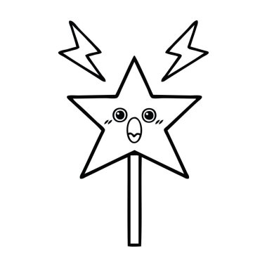 sihirli bir değnek çizim karikatür