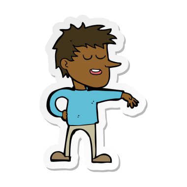 etiket bir çizgi film adamın küçümseyen jest yapma