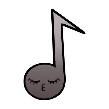 bir nota degrade gölgeli karikatür