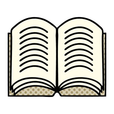 açık bir kitap çizgi roman tarzı çizgi film