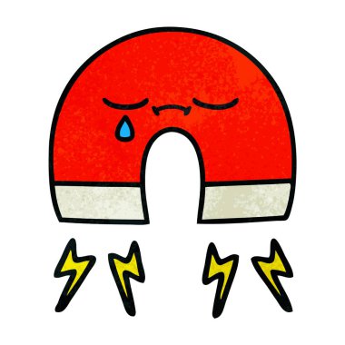 Retro grunge doku karikatür mıknatıs