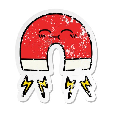 sevimli çizgi mıknatıs sıkıntılı etiket