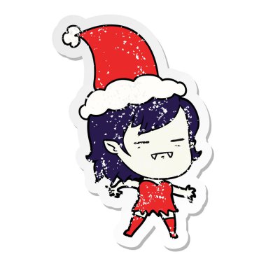 sant giyen bir ölümsüz vampir kız sıkıntılı etiket karikatür