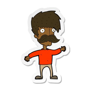 etiket bıyık sallayarak ile bir çizgi film adamın