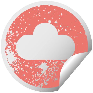 sıkıntılı dairesel peeling etiket sembolü bir gök gürültüsü bulut