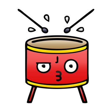 Degrade gölgeli karikatür bir davul