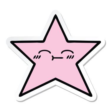 sevimli çizgi yıldız balık etiket