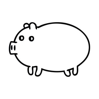 şişman bir domuz çizim karikatür