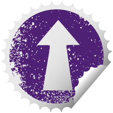 sıkıntılı dairesel peeling etiket ilginç sembolü ok